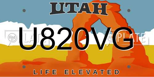 U820VG Utah License Plate