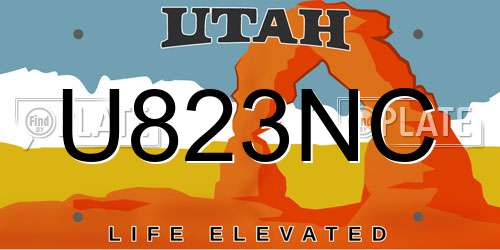 U823NC Utah License Plate