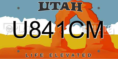U841CM Utah License Plate