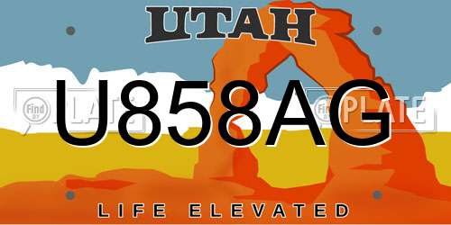 U858AG Utah License Plate