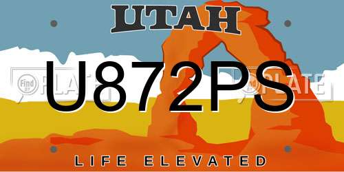U872PS Utah License Plate