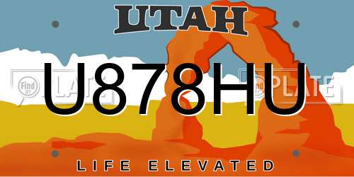 U878HU Utah License Plate