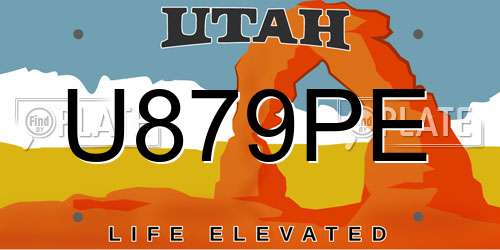 U879PE Utah License Plate