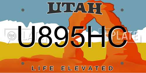 U895HC Utah License Plate
