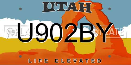 U902BY Utah License Plate