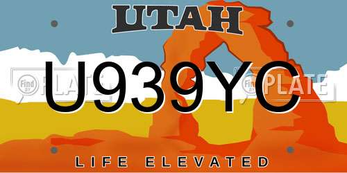 U939YC Utah License Plate