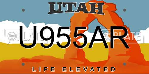 U955AR Utah License Plate
