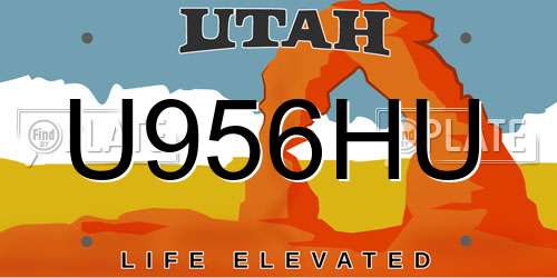 U956HU Utah License Plate