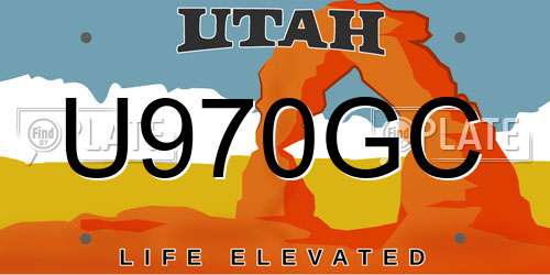 U970GC Utah License Plate