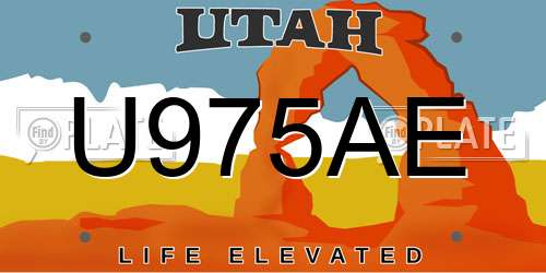 U975AE Utah License Plate