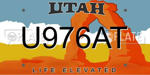U976AT Utah License Plate