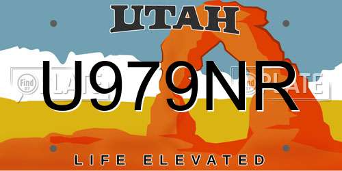 U979NR Utah License Plate