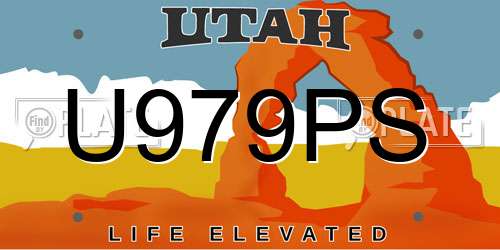 U979PS Utah License Plate