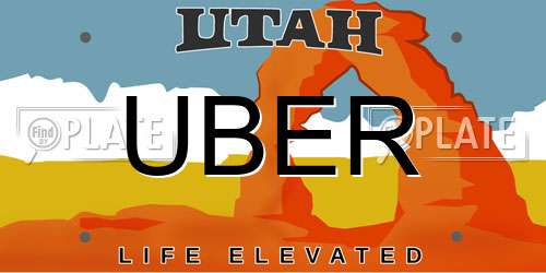 UBER Utah License Plate
