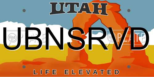 UBNSRVD Utah License Plate