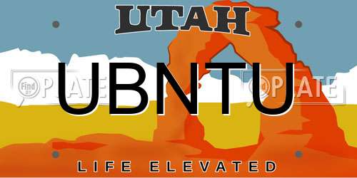 UBNTU Utah License Plate