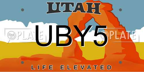 UBY5 Utah License Plate