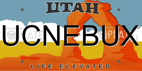 UCNEBUX Utah License Plate