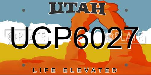 UCP6027 Utah License Plate