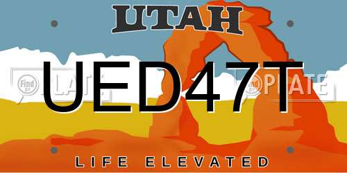 UED47T Utah License Plate