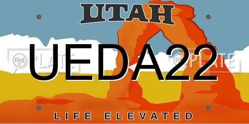 UEDA22 Utah License Plate