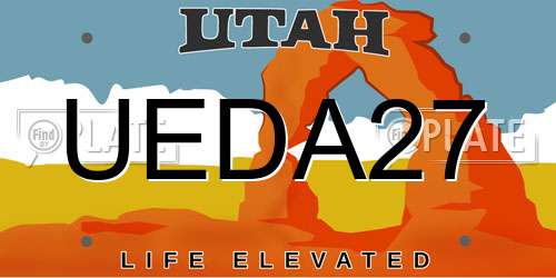 UEDA27 Utah License Plate