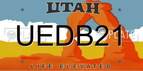 UEDB21 Utah License Plate