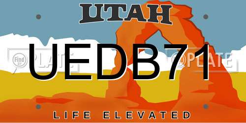 UEDB71 Utah License Plate