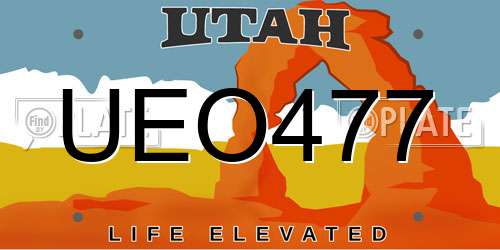 UEO477 Utah License Plate