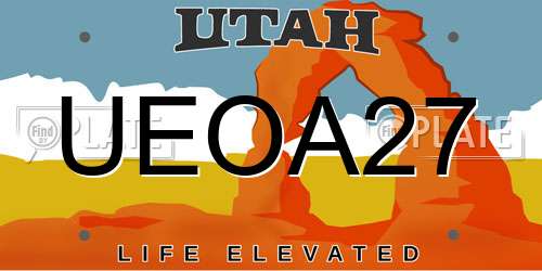 UEOA27 Utah License Plate