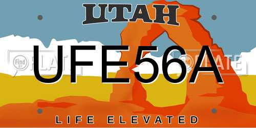 UFE56A Utah License Plate