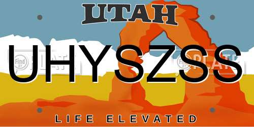 UHYSZSS Utah License Plate