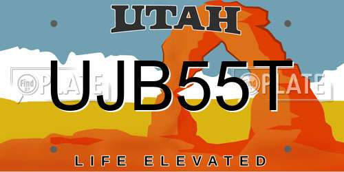 UJB55T Utah License Plate