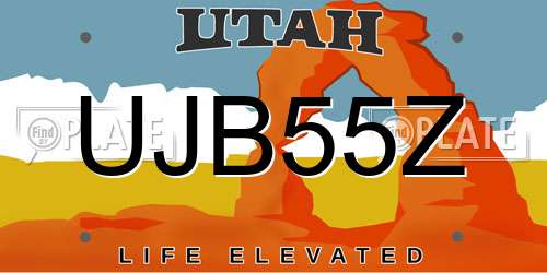 UJB55Z Utah License Plate