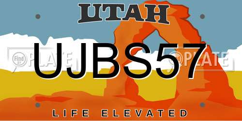 UJBS57 Utah License Plate
