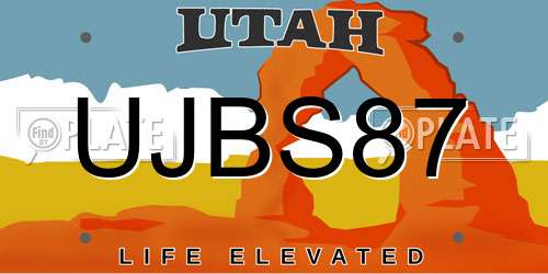 UJBS87 Utah License Plate