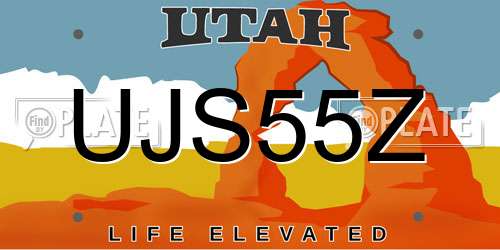 UJS55Z Utah License Plate