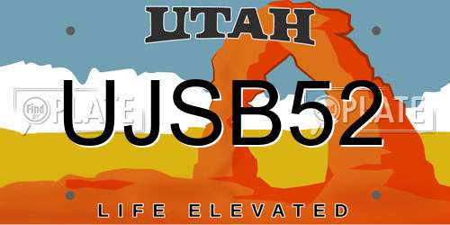 UJSB52 Utah License Plate