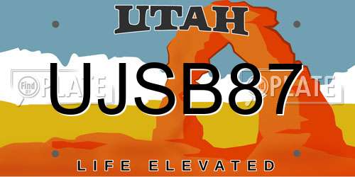 UJSB87 Utah License Plate