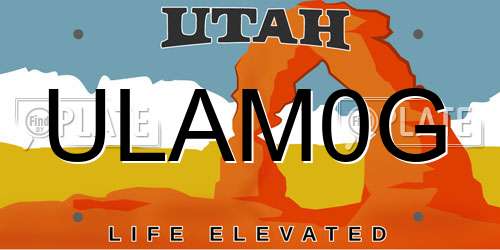 ULAM0G Utah License Plate