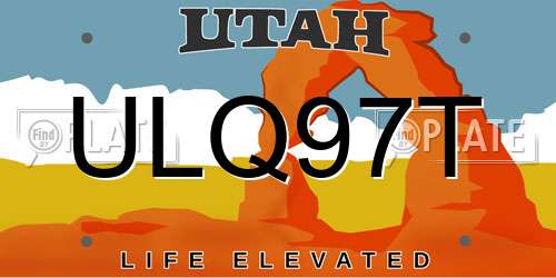 ULQ97T Utah License Plate