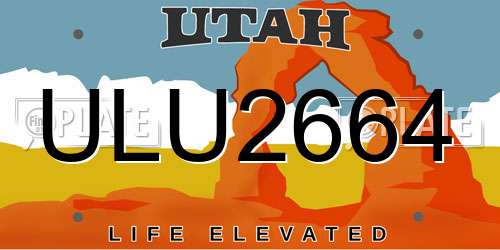 ULU2664 Utah License Plate