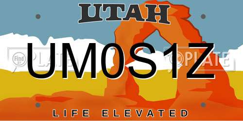 UM0S1Z Utah License Plate