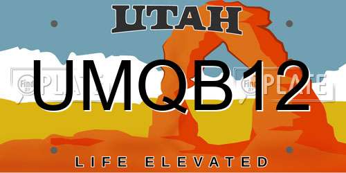 UMQB12 Utah License Plate