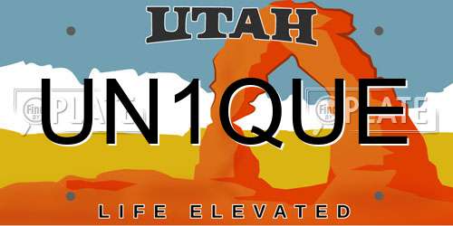 UN1QUE Utah License Plate