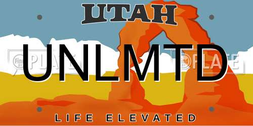 UNLMTD Utah License Plate