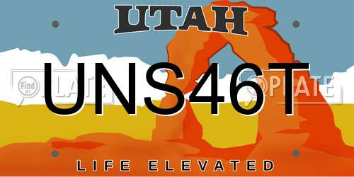 UNS46T Utah License Plate
