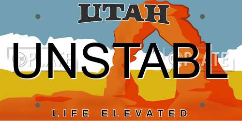 UNSTABL Utah License Plate