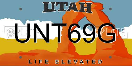 UNT69G Utah License Plate