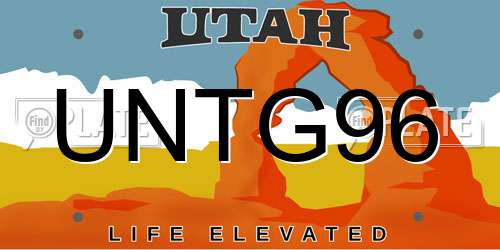 UNTG96 Utah License Plate
